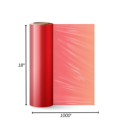 STRETCH FILM | RED | 80 GAUGE | 18"X1000' | 4 ROLLS/PACK