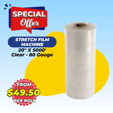 STRETCH FILM MACHINE | 20"X5000' | 80 GAUGE