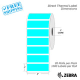 3”X1" - Direct Thermal Labels - 1” Core - 20 Rolls per Pack - 1300 labels per roll - (26000 Labels) - warehouse supplies