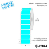 2"x1" - Direct Thermal Labels - 1” Core - 40 Rolls per Pack - warehouse supplies