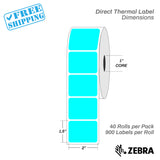 2"x1.5" - Direct Thermal Labels - 1” Core - 40 Rolls per Pack - warehouse supplies