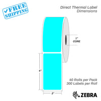 2"x4" - Direct Thermal Labels - 1” Core - 40 Rolls per Pack - warehouse supplies