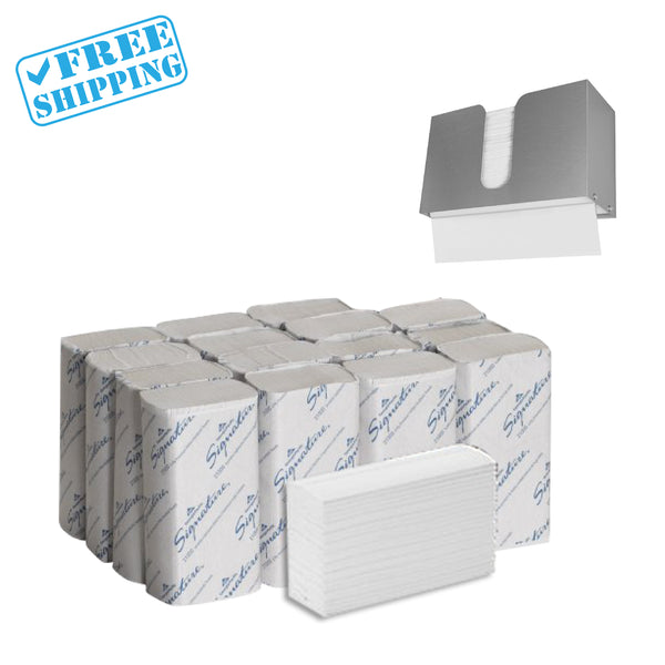 Multifold Towel Paper + Dispenser + Free Instalation - Warehouse Instant Supplies LLC