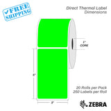 3”X5" - Direct Thermal Labels - 1” Core - 20 Rolls per Pack - 250 labels per roll - (5000 Labels) - warehouse supplies