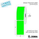 2"x4" - Direct Thermal Labels - 1” Core - 40 Rolls per Pack - warehouse supplies