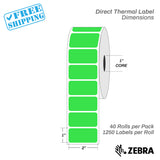 2"x1" - Direct Thermal Labels - 1” Core - 40 Rolls per Pack - warehouse supplies
