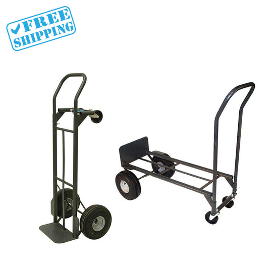 Heavy-Duty Hand Truck Metal Dual Purpose (2-1 Convertible) - warehouse supplies