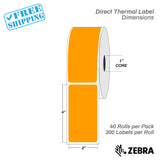 2"x4" - Direct Thermal Labels - 1” Core - 40 Rolls per Pack - warehouse supplies