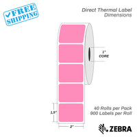 2.5"x1.5" - Direct Thermal Labels - 1” Core - 40 Rolls per Pack - warehouse supplies