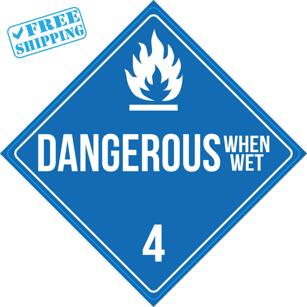 Placard Sign - DANGEROUS WHEN WET 4 - 10X10” - Pack of 25 units - warehouse supplies