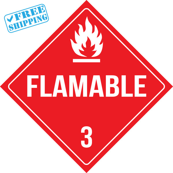 Placard Sign | FLAMMABLE COD 3 | 10x10" | Pack of 25 units - Warehouse Instant Supplies LLC