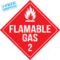 Placard Sign - FLAMMABLE GAS 2 - 10X10” - Pack of 25 units - warehouse supplies