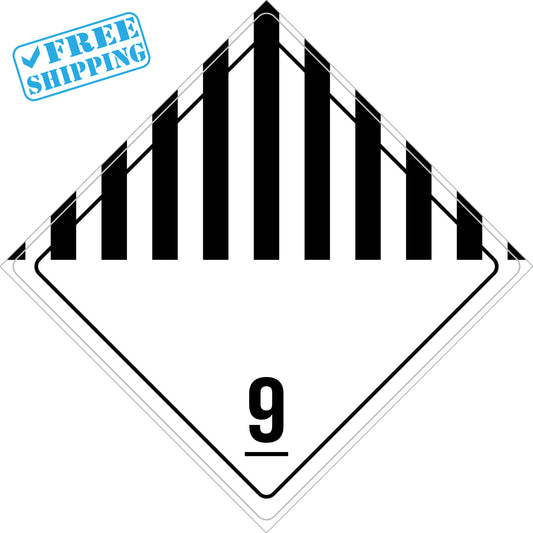 Placard Sign | MISCELLANEOUS COD 9 (STRIPED BLACK) | 10x10" | Pack of 25 units - Warehouse Instant Supplies LLC