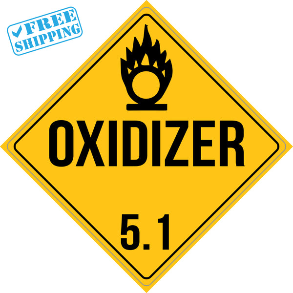 Placard Sign - OXIDIZER 5.1 - 10X10” - Pack of 25 units - warehouse supplies