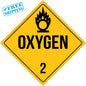 Placard Sign - OXYGEN 2 - 10X10” - Pack of 25 units - warehouse supplies