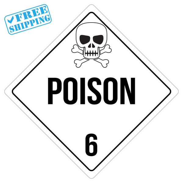 Placard Sign | POISON COD 6 | 10X10” | Pack of 25 units - Warehouse Instant Supplies LLC