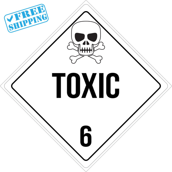 Placard Sign - TOXIC 6 - 10x10" - Pack of 25 units - warehouse supplies