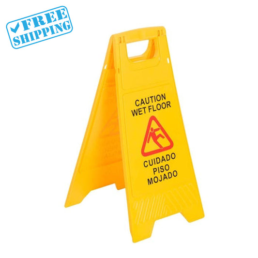 “Caution Wet Floor” Sign | 2 Sided | Yellow - warehouse supplies