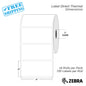4”X2" - Direct Thermal Labels - 1” Core - 16 Rolls per Pack - 750 labels per roll - (11600 Labels) - warehouse supplies