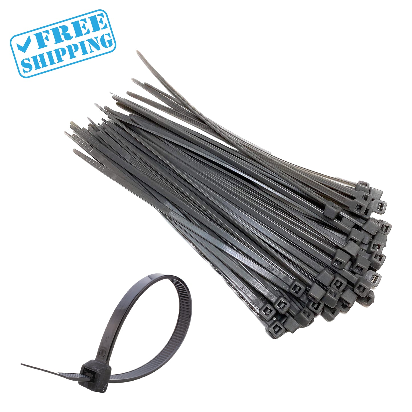 100 Pack Black Zip Ties Wraps | 8" - Warehouse Instant Supplies LLC