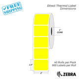 2"x1.5" - Direct Thermal Labels - 1” Core - 40 Rolls per Pack - warehouse supplies