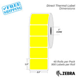 2.5"x1.5" - Direct Thermal Labels - 1” Core - 40 Rolls per Pack - warehouse supplies