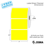 4”X2.5" - Direct Thermal Labels - 1” Core - 20 Rolls per Pack - 500 labels per roll - (10000 Labels) - warehouse supplies