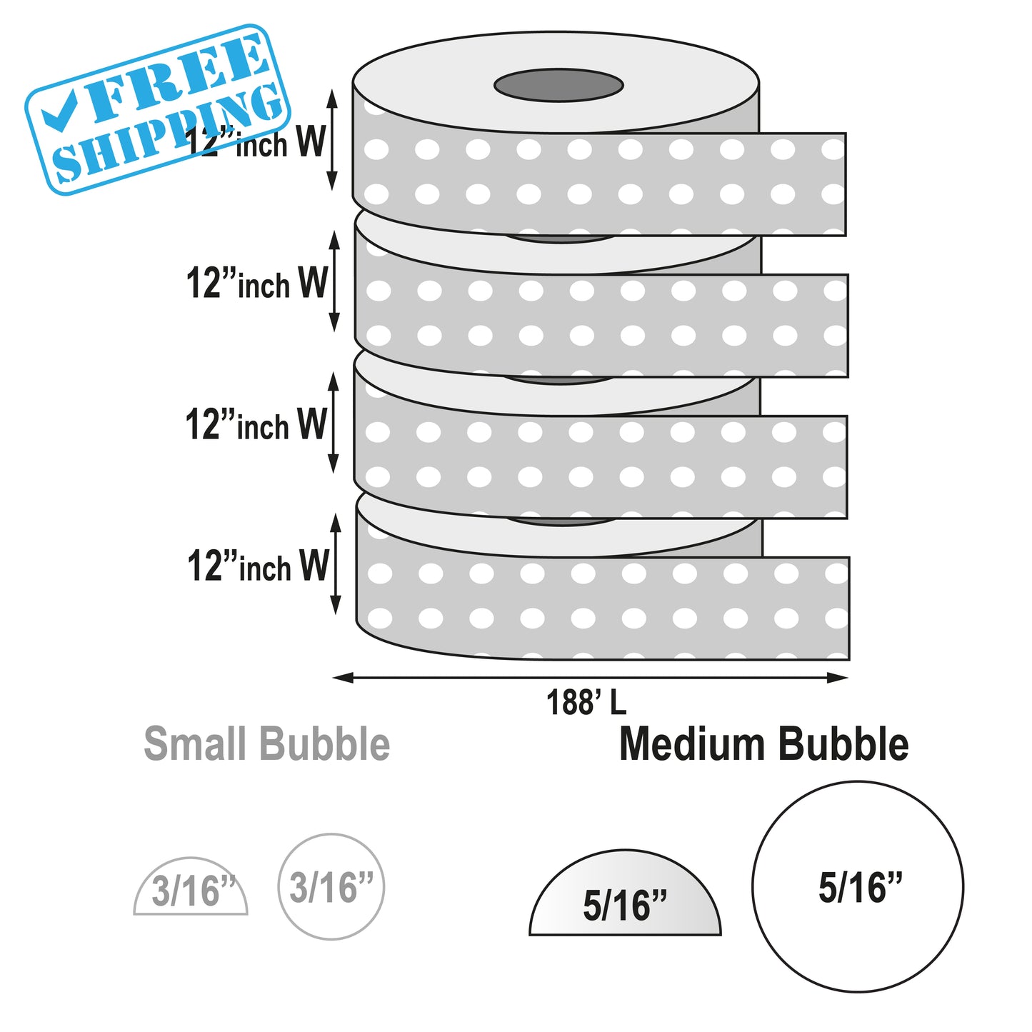 Bubble Wrap | Rolls - Warehouse Instant Supplies LLC
