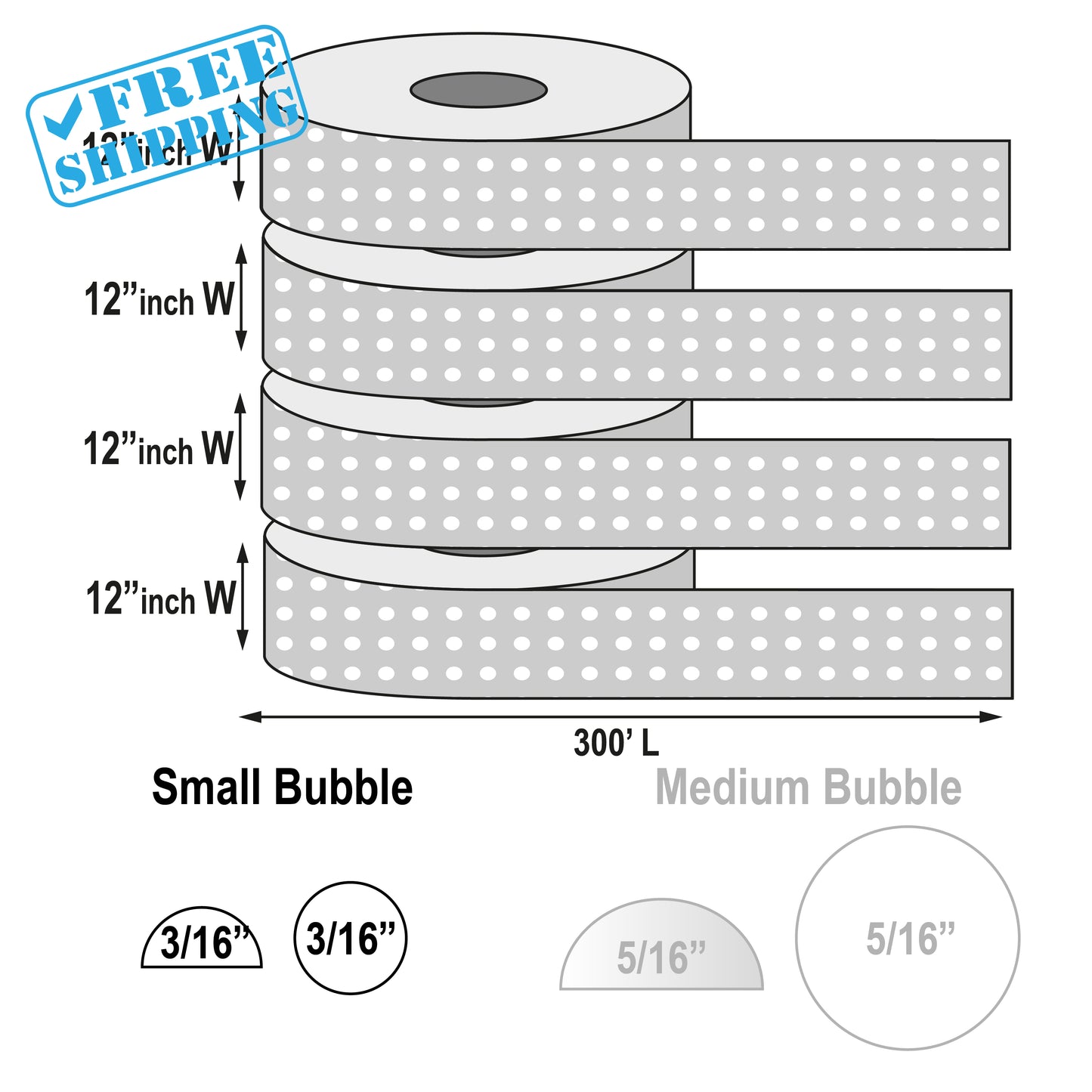 Bubble Wrap | Rolls - Warehouse Instant Supplies LLC